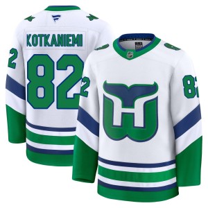 Jesperi Kotkaniemi Men's Fanatics Carolina Hurricanes Premium White Throwback Jersey