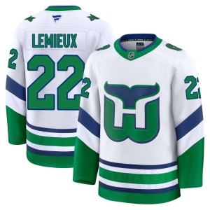 Brendan Lemieux Men's Fanatics Carolina Hurricanes Premium White Throwback Jersey