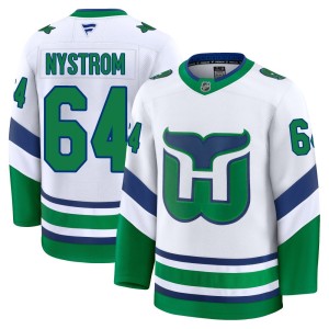 Joel Nystrom Men's Fanatics Carolina Hurricanes Premium White Throwback Jersey