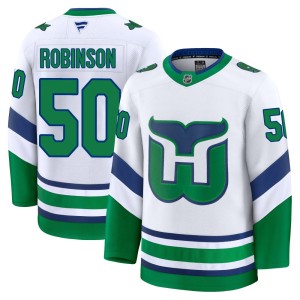Eric Robinson Men's Fanatics Carolina Hurricanes Premium White Throwback Jersey