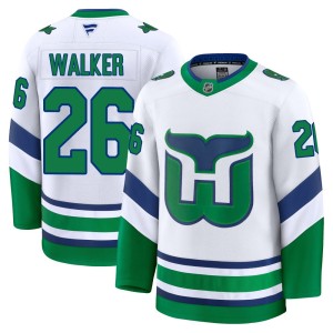 Sean Walker Men's Fanatics Carolina Hurricanes Premium White Throwback Jersey