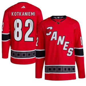 Jesperi Kotkaniemi Youth Adidas Carolina Hurricanes Authentic Red Reverse Retro 2.0 Jersey