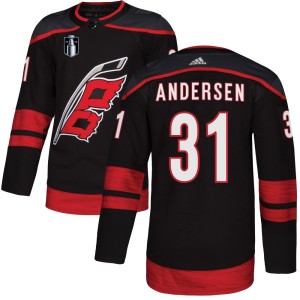 Frederik Andersen Men's Adidas Carolina Hurricanes Authentic Black Alternate 2026 Stanley Cup Final Jersey