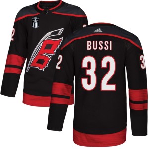 Brandon Bussi Men's Adidas Carolina Hurricanes Authentic Black Alternate 2026 Stanley Cup Final Jersey