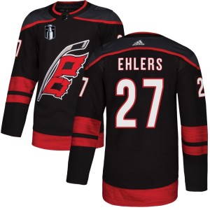 Nikolaj Ehlers Men's Adidas Carolina Hurricanes Authentic Black Alternate 2026 Stanley Cup Final Jersey