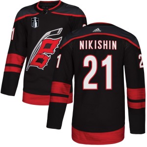 Alexander Nikishin Men's Adidas Carolina Hurricanes Authentic Black Alternate 2026 Stanley Cup Final Jersey