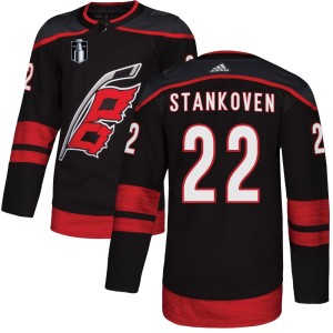 Logan Stankoven Men's Adidas Carolina Hurricanes Authentic Black Alternate 2026 Stanley Cup Final Jersey